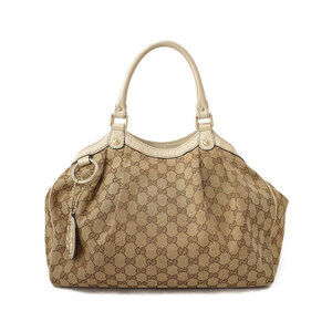 Gucci Sukey Tote bag GG monogram canvas leather trim White